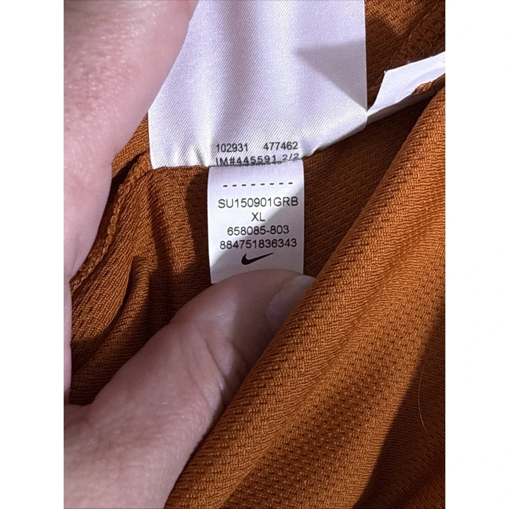 Nike Texas‎ Longhorns Polo Mens Extra Large Rust Orange Bull Stretch Performance